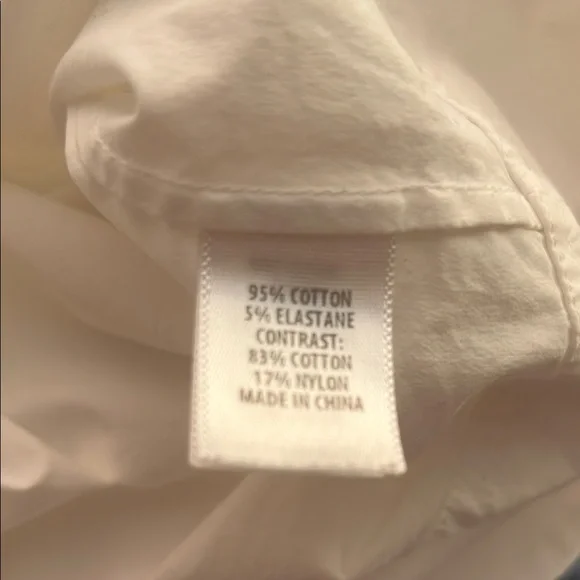 St. John White Zip Up Short Sleeve Crisp Cotton Blouse Size S - Picture 7 of 8